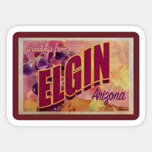 Greetings from Elgin, Arizona Sticker